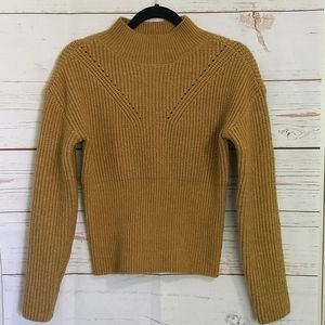 Mock Neck Crop Fitted Sweater